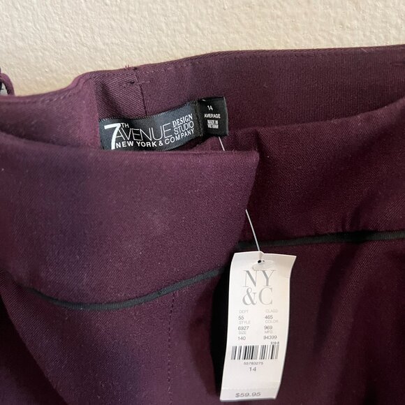 NY&Co 7th Ave Design Studio Signature Fit Slacks - Sz 14 (NWT) - Picture 3 of 6